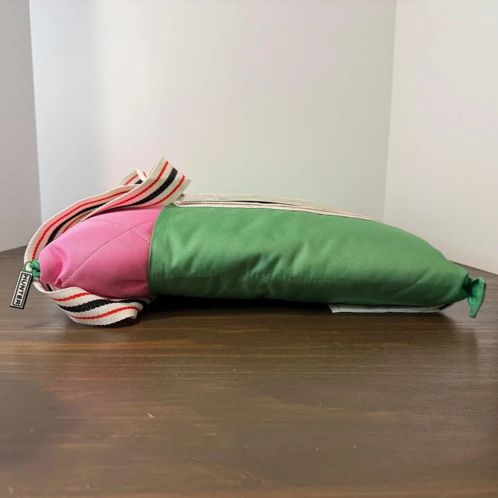 Hunter Water-Resistant Outdoor Blanket Picnic Tote Pink Green 60x70 New